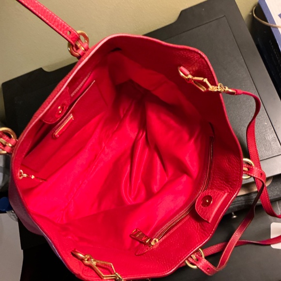 Miu Miu Red Vitello Daino Shopping Tote Bag - Picture 7 of 11